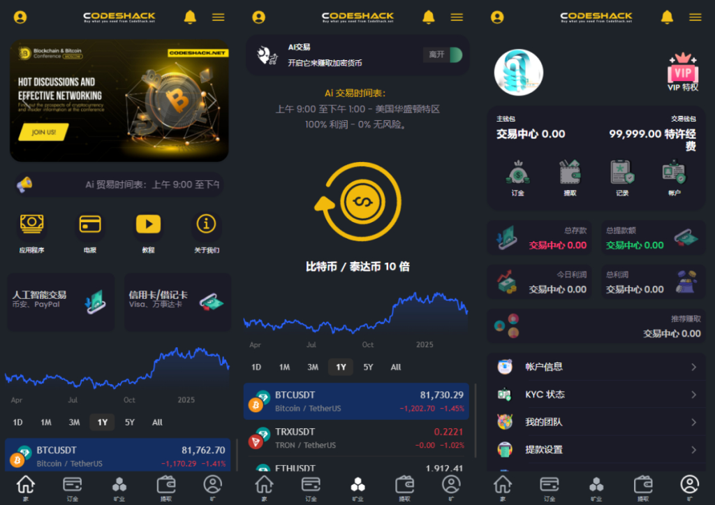 AI量化投资源码 海外版区块链理财交易所源码 ai交易源码-免费源码网